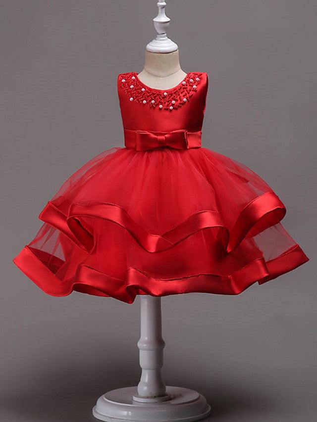 Short Princess Jewel Neck Flower Girl Wedding Communion Dress - photo 5