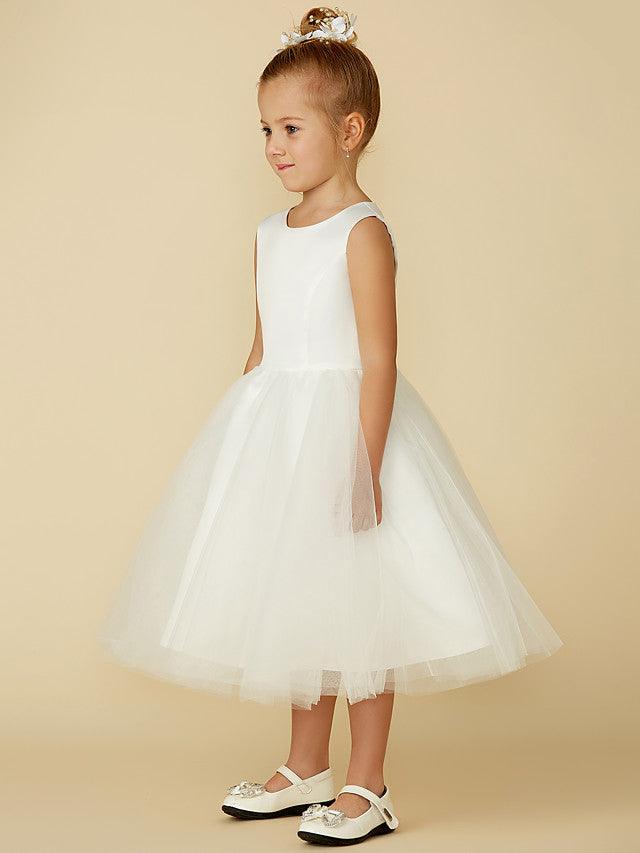 Princess Lace Tulle Flower Girl Dress For First Communion Wedding