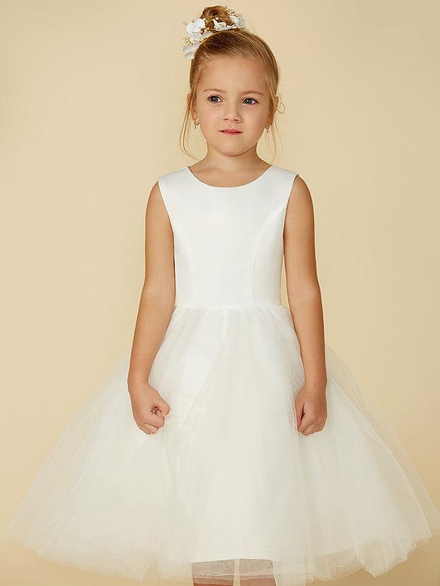 Princess Lace Tulle Flower Girl Dress For First Communion Wedding