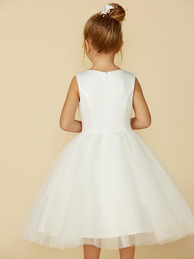 Princess Lace Tulle Flower Girl Dress For First Communion Wedding