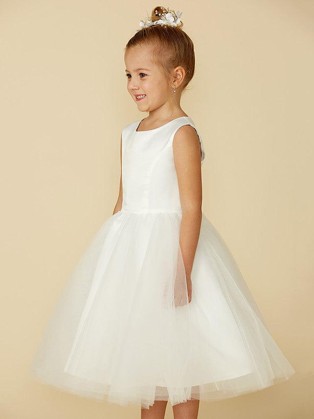 Princess Lace Tulle Flower Girl Dress For First Communion Wedding