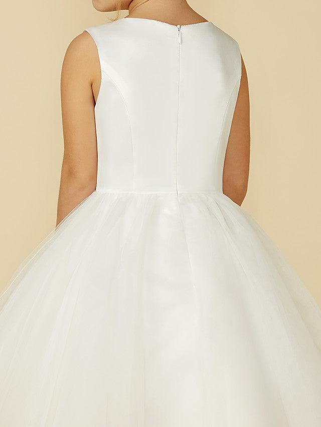 Princess Lace Tulle Flower Girl Dress For First Communion Wedding