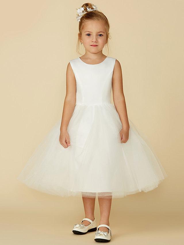 Princess Lace Tulle Flower Girl Dress For First Communion Wedding