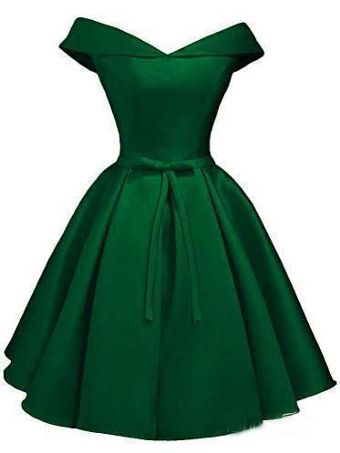 Simple Off the Shoulder Blush Homecoming Dresses Satin Graduation Dress