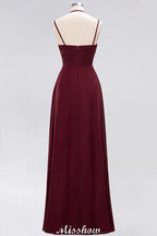 Robe de demoiselle d'honneur longue en mousseline, sans manches, à volants, coupe évasée avec bretelles, robe de soirée maxi