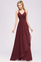 Robe de demoiselle d'honneur longue en mousseline, sans manches, à volants, coupe évasée avec bretelles, robe de soirée maxi