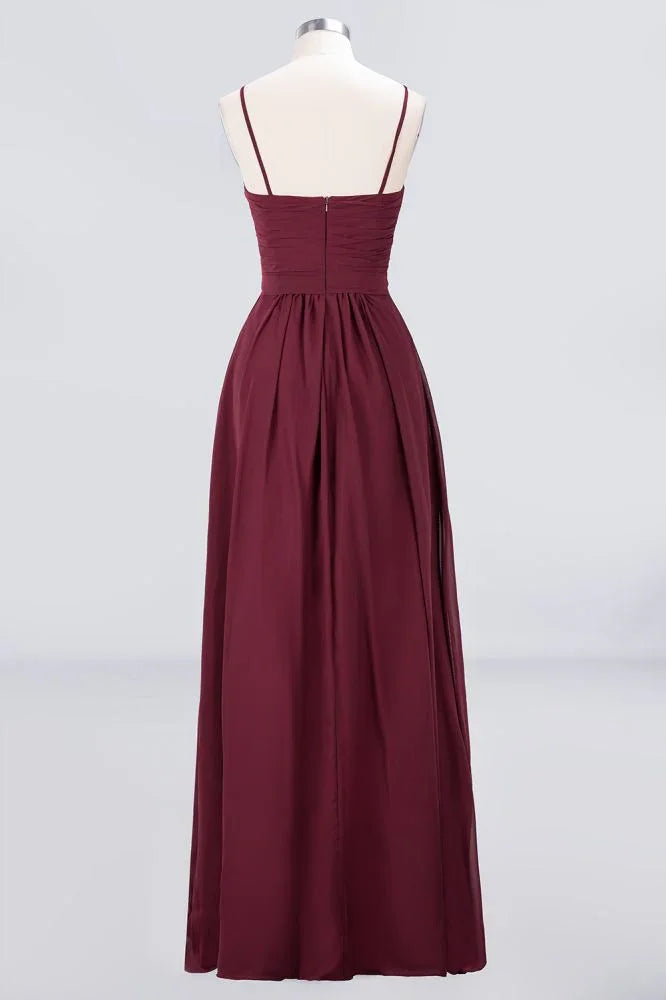 Vestido de dama de honor sin espalda con tirantes finos, volante de gasa para fiesta de boda