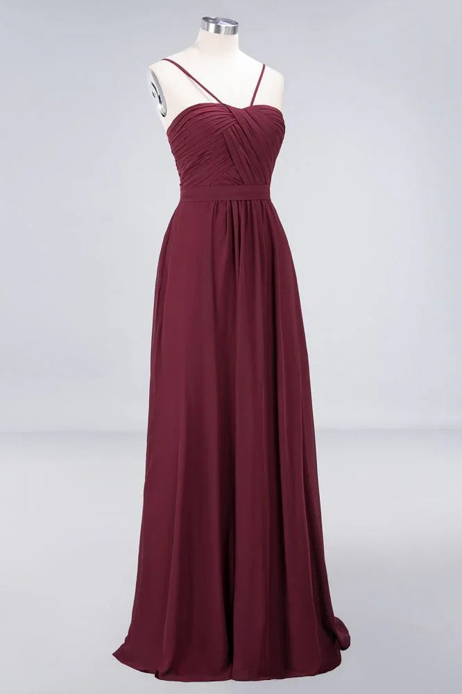 Vestido de dama de honor sin espalda con tirantes finos, volante de gasa para fiesta de boda