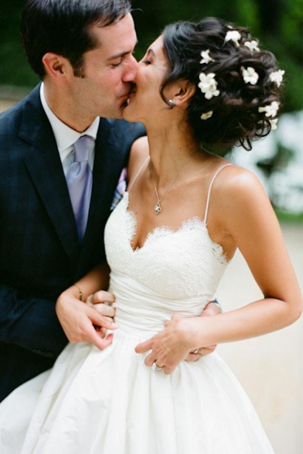 Spaghetti Straps Floor-Length Ivory Wedding Dress With Lace