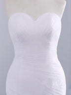 Strapless Sweetheart Mermaid Wedding Dress Lace Ruffless Tulle Bridal Wears