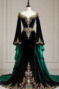 Black Mermaid Prom Dress With Sweetheart Neckline Appliques And Detachable Train