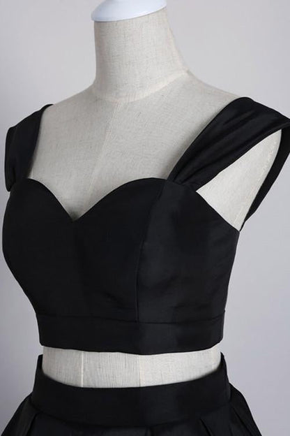 Elegantes, zweiteiliges, schulterfreies, kurzes Homecoming-Kleid in Dunkelmarine