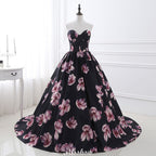 فساتين سهرة طويلة بطبعة زهور بقصة على شكل حرف A من سويت هارت