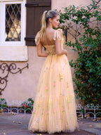 Sweetheart Neck Floor Length Tulle Embroidery Floral Prom Dress