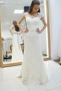 Sweetheart Lace Appliques Sashes Mermaid Wedding Dress