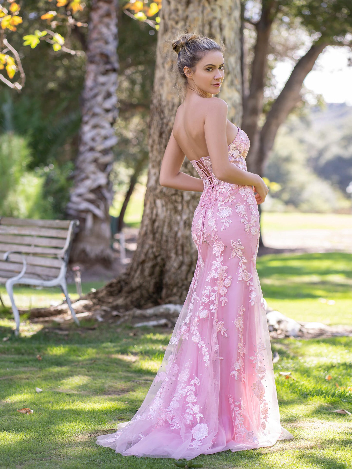 Vestido de fiesta de tul con escote corazón y encaje estilo sirena