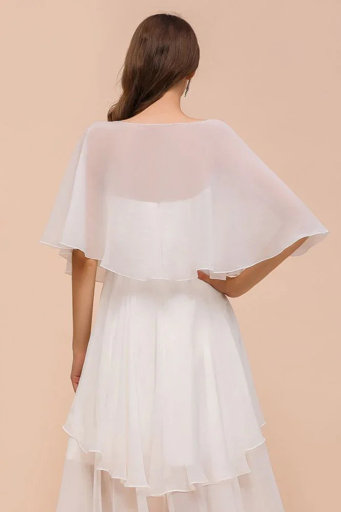 Sweetheart Mini Chiffon Dress with Wraps Simple Beach Bridesmaid Dress for Bride