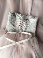 Sweetheart Strapless A Line Bohemian Wedding Dress Modest Tulle Bridal Gown