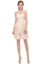 Sweetheart Strapless Ruffles Chiffon Aline Short Homecoming Dress