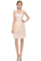 Sweetheart Strapless Ruffles Chiffon Aline Short Homecoming Dress