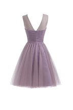 Sweetheart Tulle Light Purple Homecoming Dresses Short Prom Dresses