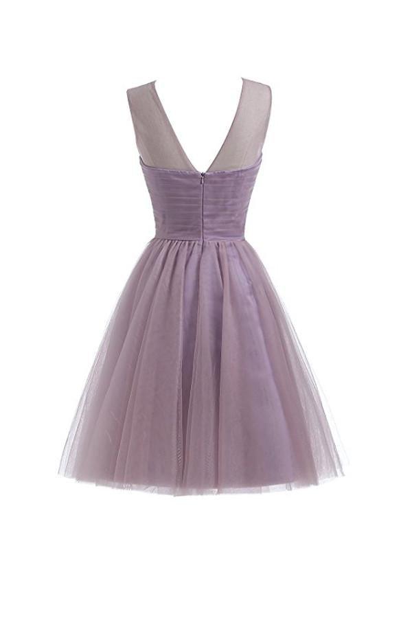 Sweetheart Tulle Light Purple Homecoming Dresses Short Prom Dresses