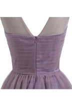 Sweetheart Tulle Light Purple Homecoming Dresses Short Prom Dresses