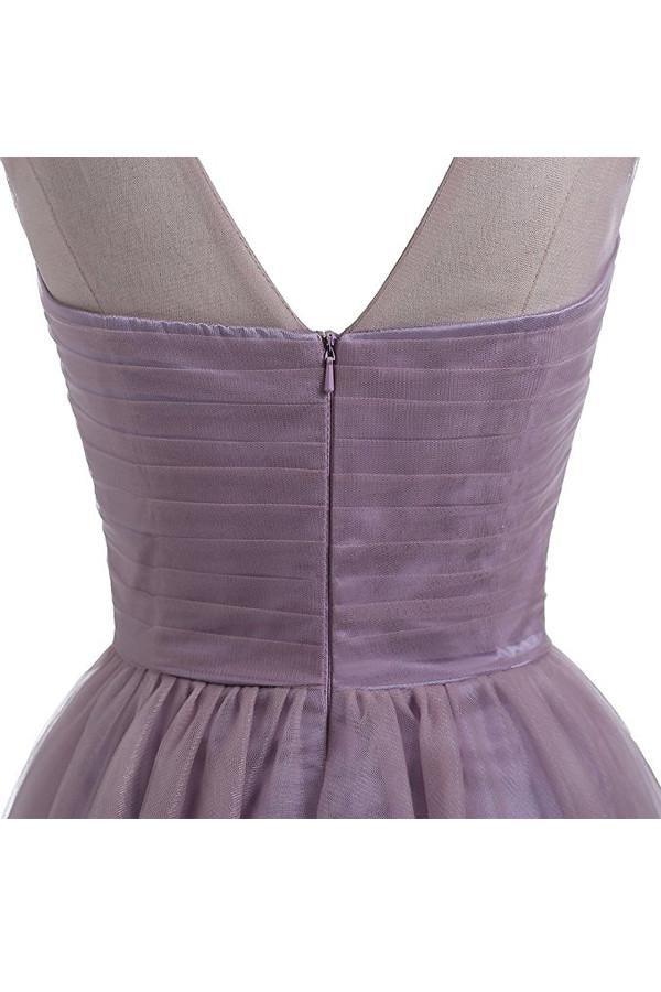 Sweetheart Tulle Light Purple Homecoming Dresses Short Prom Dresses