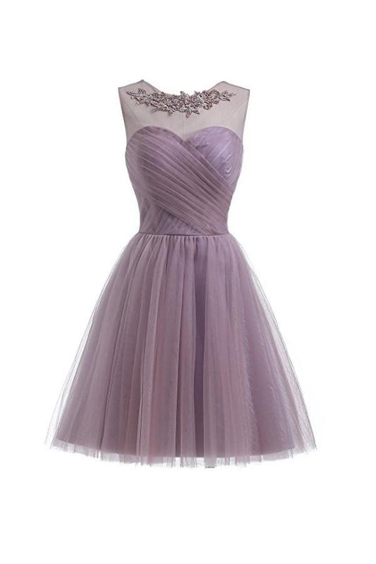 Sweetheart Tüll Helllila Homecoming Kleider Kurze Ballkleider