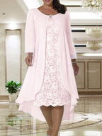 Scoop Neck Tea Length A Line Mother Of The Bride Gown