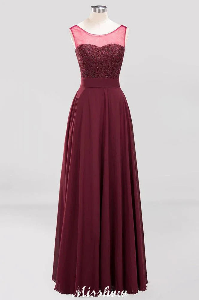 Abito da damigella senza maniche in chiffon e tulle con perline e pizzo, lungo fino a terra, linea a trapezio, abito da festa
