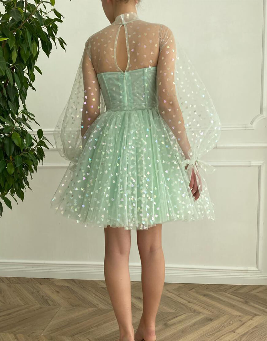 Gemma | A-Linien-Korsett-Heimkehrkleid mit Ärmeln