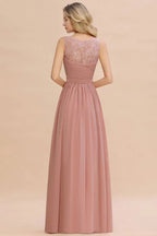 V-Neck Aline Ruffle Chiffon Bridesmaid Dress Sleeveless Floral Evening Swing Dress