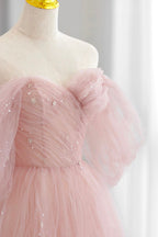 Tulle Floor Length Prom Dress, Cute A-Line Evening Party Dress