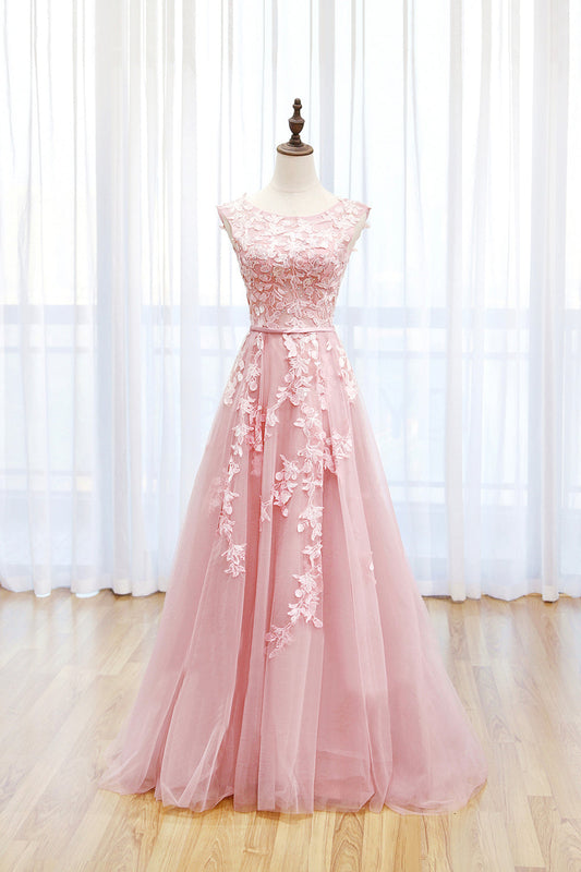 Langes Ballkleid aus Tüllspitze, schönes Abendkleid in A-Linie mit offenem Rücken