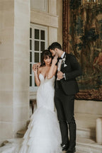 Vintage Mermaid Sleeveless Wedding Dresses With Lace