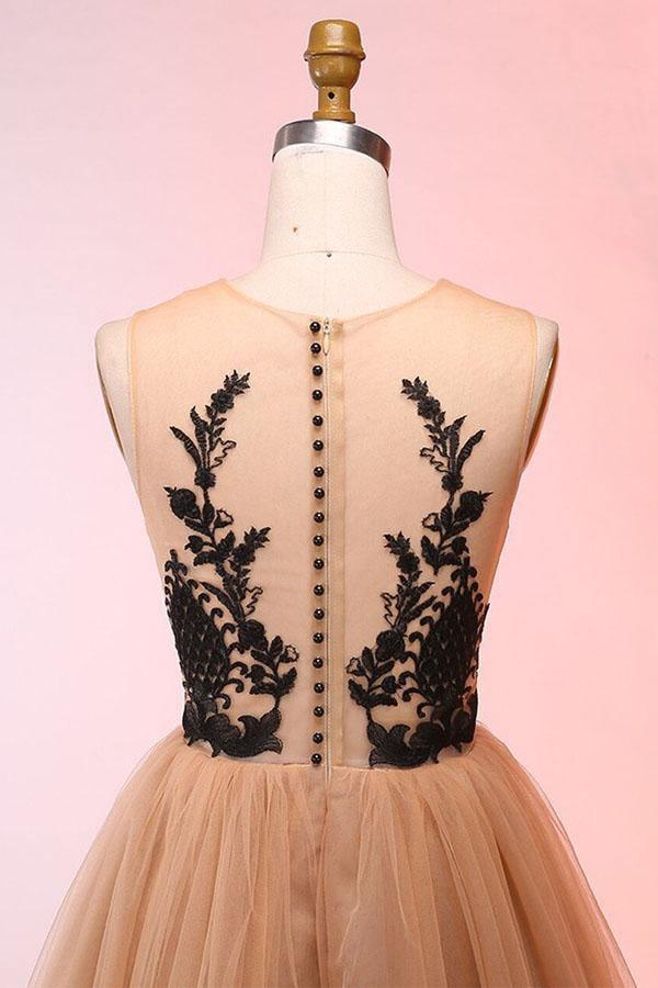 Vintage Short Tulle Appliques Homecoming Dress Short Prom Dress