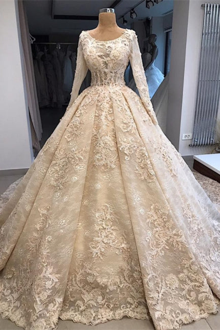 Vestido de noiva vintage com renda | Vestido de noiva com mangas
