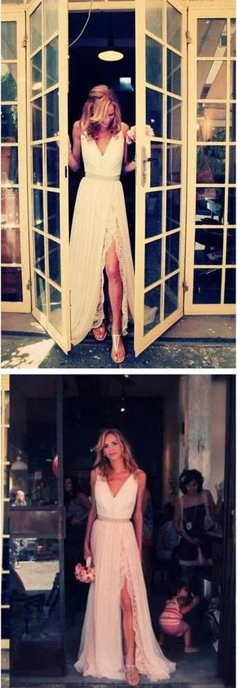 Abiti da sposa bianchi lunghi in pizzo economici, abiti da ballo, abiti da sera eleganti, MW126