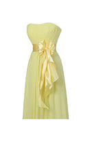 Vestidos largos de noche de gasa para damas de honor "Corazón Amarillo" BD007