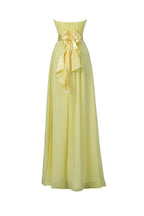 Vestidos largos de noche de gasa para damas de honor "Corazón Amarillo" BD007